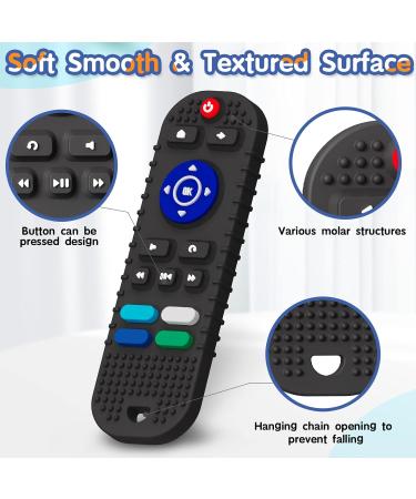 Mgtfbg 2-Pack Silicone TV Remote & Gaming Handle Teething Toys for Babies 6-18 Months - Baby Molar Teether Chew Toys Gift Set (Black) - Buy Online on GoSupps.com