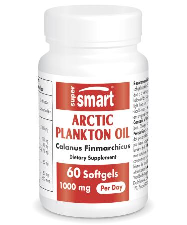 Supersmart - Arctic Plankton Oil 500 mg - Krill Oil (zooplankton) with Omega-3 Fatty Acids - EPA DHA & SDA - Support a Healthy Cardiovascular System | Non-GMO & Gluten Free - 60 Softgels