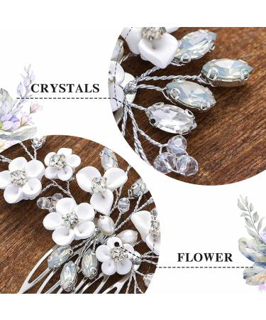 Unicra Silver Bride Wedding Hair Comb - Sparkly Rhinestone Headpiece for Women - Buy Online on GoSupps.com