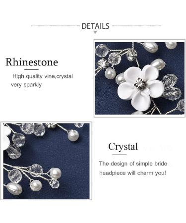 Bridal Hair Accessories Flower Wedding Hair Vine Rhinestone Crystal Headpiece With Detachable Ribbon Bridal Pearl Hair Style Accessories For Bridesmaid Women Lady Prom Party - Buy Online on GoSupps.com