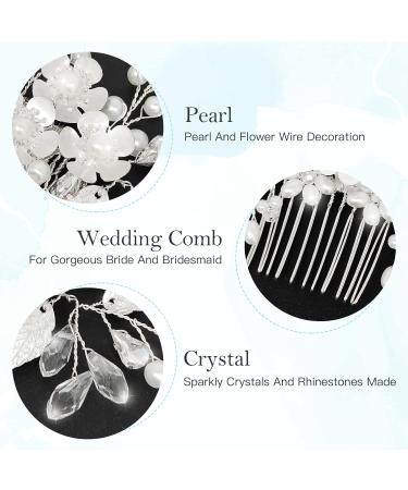 Makone Silver Rhinestone Wedding Hair Clip - Bridal Hair Accessories for Women - Flower Headpiece Barrette for Bride Bridesmaid Girls - Buy Online on GoSupps.com