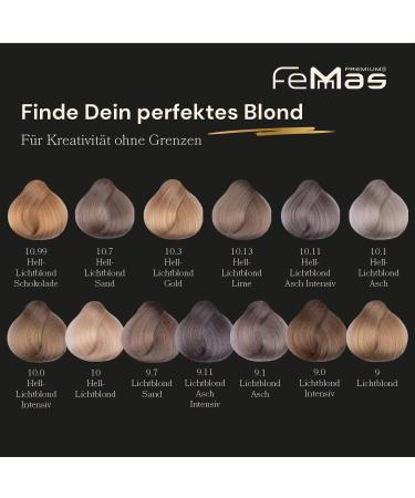 Femmas Professional Hair Color 10.11 - Light Light Blonde Ash Intensive Cream with Argan Oil & Keratin 100ml - Permanent Radiant Tint - Buy Online on GoSupps.com