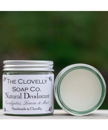 Clovelly Soap Co Natural Handmade Deodorant Balm Eucalyptus Lemon & Mint 60g Glass Jar - Buy Online on GoSupps.com