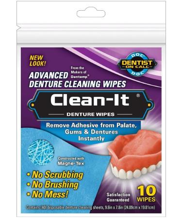 Clean It Denture Wipes Pack of 16 - 160 Total Wipes