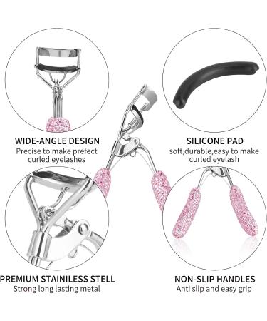 Buy Bling Rhinestone Eyelash Curlers - Stainless Steel Long Lasting Fits All Eye Shapes (Pink) | International Shipping Available - Buy Online on GoSupps.com