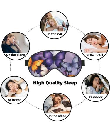 Soft Purple Butterflies Eye Mask - Adjustable Breathable Light Blocking Double-Sided Floral Sleep Mask - Buy Online on GoSupps.com