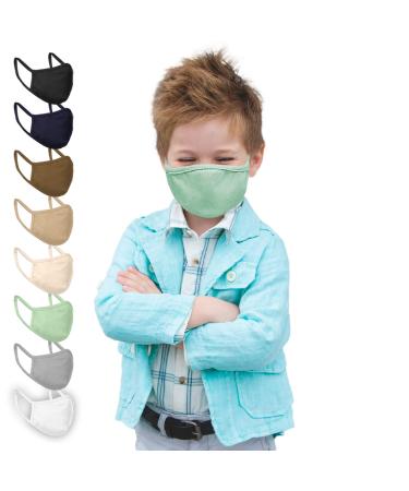 JAGO facial mask for children- 10 pack 3-8 years pure cotton double-aged breathable filter compartment color selection- fabric masks oral nose protection facial protection MINT