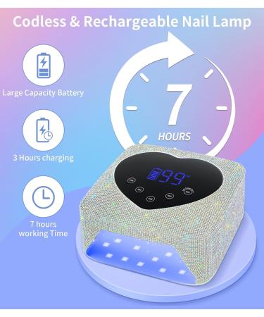 Buy HUGMAPLE Cordless UV Nail Lamp - 72W Rechargeable Diamond LED Dryer for Gel Nails | Fast Curing & Touch Control & Auto Sensor | Ideal for Salon & Home - Buy Online on GoSupps.com