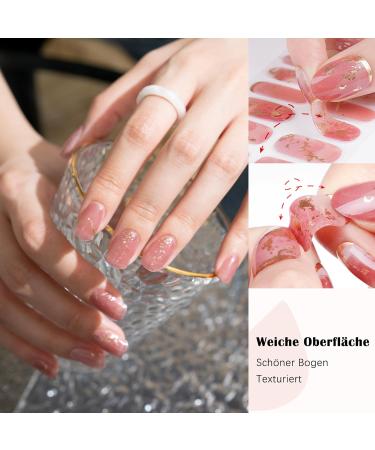 Danni & Toni Rose Gold & Brown Glitter Gel Nail Foils - Self-Adhesive UV Nail Design Set (28 Stickers) - Buy Online on GoSupps.com