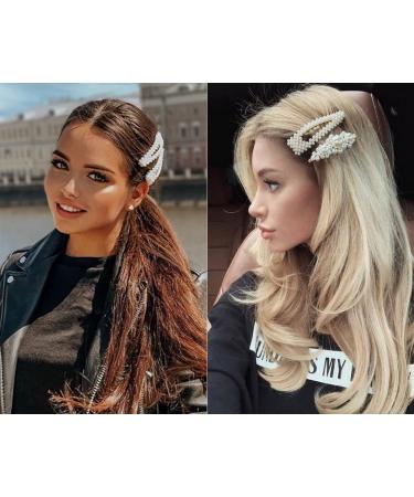 4 Piece Bridal Hair Barrettes with Artificial Pearls - Decorative Hair Pins - Buy Online on GoSupps.com