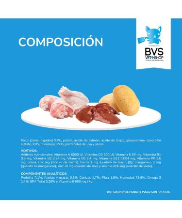 Barakaldo Vet Shop | Diet Grain Free Mobility Chicken with Potatoes wet dog food | 1 unit x 400 g - Buy Online on GoSupps.com