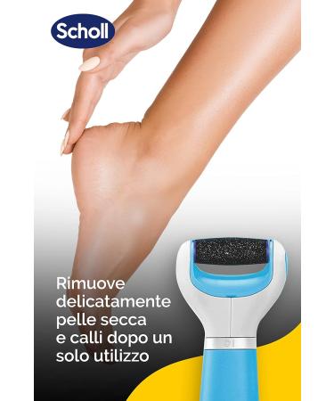 Scholl Velvet Smooth Electric Pedicure - Cracked Heels Treatment with Diamond Crystals - Light Blue - 1 Pack - Buy Online on GoSupps.com