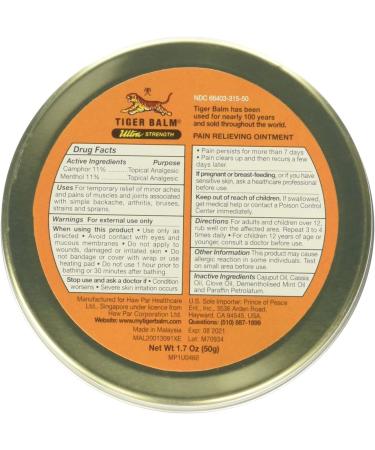 Tiger Balm Ultra Strength Sports Rub Ointment - 1.7 oz | Pain Relief for Athletes - Buy Online on GoSupps.com