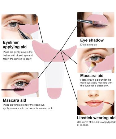 SUMEITANG 3 in 1 Mascara Shield Applicator & Eyeliner Stencils Set - Easy-to-Use Makeup Aid Tool for Beginners - Pink - Buy Online on GoSupps.com
