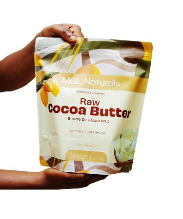 MGL Naturals Organic Cocoa Butter 2.2 lb - 100% Pure, Unrefined & Raw | For DIY Body Butters, Creams, Soaps & Lotions | Treats Stretch Marks - Buy Online on GoSupps.com