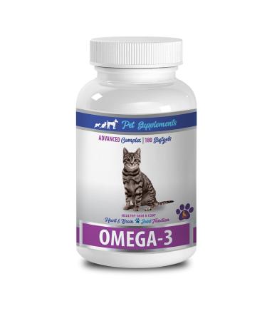 PET SUPPLEMENTS Omega 3 for Cats - Omega 3 - for Cats - Heart Brain and Joint Function - SOFTGELS - Anti inflammatory Supplement for Cats - 1 Bottle (180 SOFTGELS)