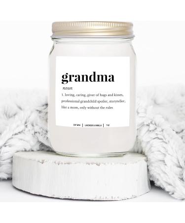YouNique Designs Grandma Candle - 7 oz All-Natural Soy Vegan Aromatherapy Gift for Grandma - Lavender & Vanilla Scented Candle from Grandchildren - Buy Online on GoSupps.com