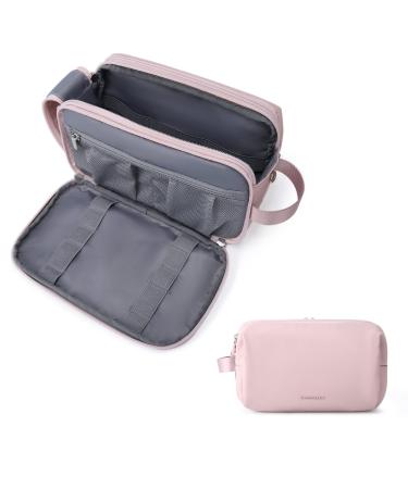 Toiletry Bag for Women BAGSMART Travel Toiletry Organizer Dopp Kit Water-Resistant Makeup Cosmetic Bag for Toiletries Makeups Large Pink 1-pink -Large