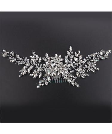 Hair Accessories Bridal Vintage Silver Full Rhinestones Big Hair Comb Bridal Shinny Pearls and Crystals Comb Headpiece Bridal Hair Piece Wedding Head Piece (Color : Rose gold) - Buy Online on GoSupps.com