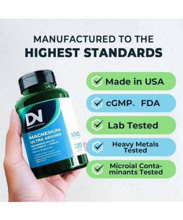 Triple Magnesium Complex Supplement,300mg of Magnesium Glycinate Malate & Citrate for Muscles Nerves & Energy High Absorption 120 Vegan Capsules,Non-GMO USA Made - Buy Online on GoSupps.com