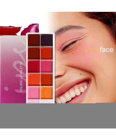  Yugugomo Lip Palette Eyeshadow Palettes | Waterproof Hydrating Kit Pigmented Vibrant Shades 12 Colors Lip Gloss For Women - Buy Online on GoSupps.com