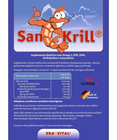 Buy SanKrill 500mg - Premium Antarctic Krill Oil Capsules with Omega 3 & Astaxanthin | 60 Count - Buy Online on GoSupps.com