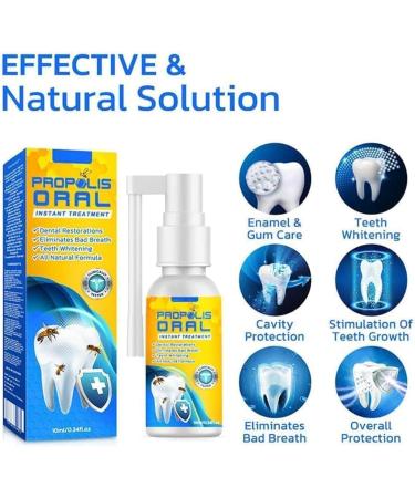 Propolis Oral Instant Treatment Spray Propolis Oral Health Spray Propolis Oral Spray Fresh Breath 0.34Fl Oz (2Pcs) - Buy Online on GoSupps.com
