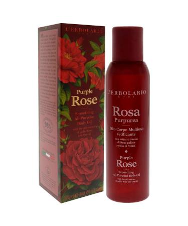 L'Erbolario Purple Rose Body Oil - Scented Moisturizer for Soothing Massage & Smooth Skin - 4.2 oz - Ideal for Dry & Sensitive Skin - International Shipping Available - Buy Online on GoSupps.com