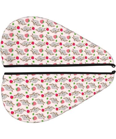 Hair Towel Wrap - Quick Drying Towel Turban with Button | Cartoon Koala Bear Design - Perfect for Fast Hair Drying - Buy Online on GoSupps.com