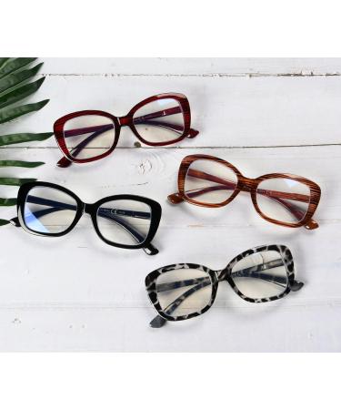 Eyekepper 4-Pack Oversized Reading Glasses +3.0 - Blue Light Blocking Computer Glasses for Women - Buy Online on GoSupps.com