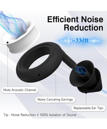 Noise Cancelling Ear Plugs for Sleeping | Reusable Silicone Ear Plugs (33dB) | 6 Comfortable Tips (S/M/L) | Ideal for Sleep Concerts Snoring & Work - Black - Buy Online on GoSupps.com