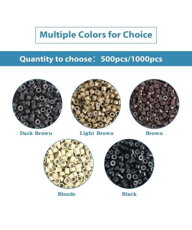 Neitsi 4mm Silicone Lined Micro Rings Links Beads for I-Tipped Hair Extensions - 500pcs Black - Buy Online on GoSupps.com