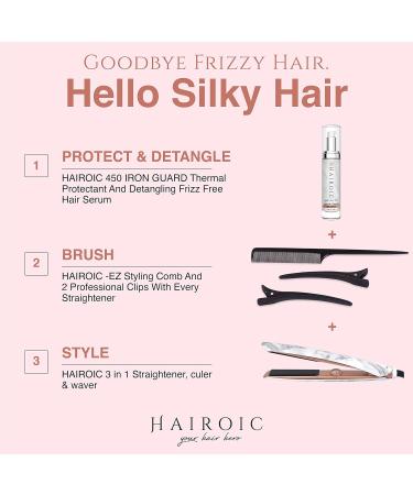 HAIROIC 1-Inch 2-in-1 Ceramic Straightener & Curler - Auto Shut Off Dual Voltage Travel Flat Iron Frizz Ease (White Marble - Buy Online on GoSupps.com