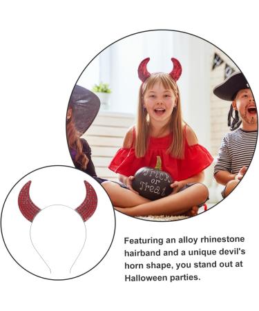 FOMIYES Devil Horns Headdress Devil Headband Halloween Devil Cosplay Devil Cosplay Headwear Halloween Hair Accessories Scary Headband Devil Ear Hairband Devil Horn Headband Red Rhinestone - Buy Online on GoSupps.com