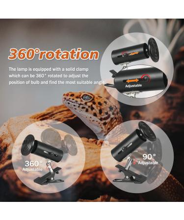 Coospider 100W Infrared Ceramic Heat Lamp for Reptiles & Amphibians - No Visible Light E27 Bulb Holder Perfect for Turtles Lizards Snakes & More - Buy Online on GoSupps.com