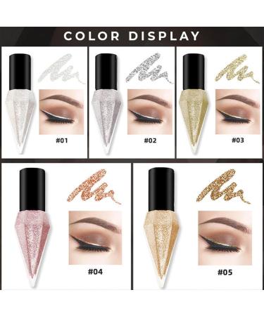 Liquid Glitter Eyeliner Colorful Set Long Lasting Waterproof Makeup Eyeliner Metallic Shimmer Pigment Liquid Eye Liner Pen Quick Drying High Pigmented Sparkle Eyeshadow - Buy Online on GoSupps.com