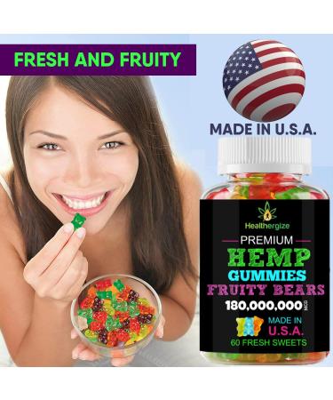 2PACK Hemp Gummies Premium Hemp Gummy Bears-for Sleep, Calm, Relax-Omega Hemp Oil, Natural High Potency Hemp Party Edibles-Made in USA - Buy Online on GoSupps.com