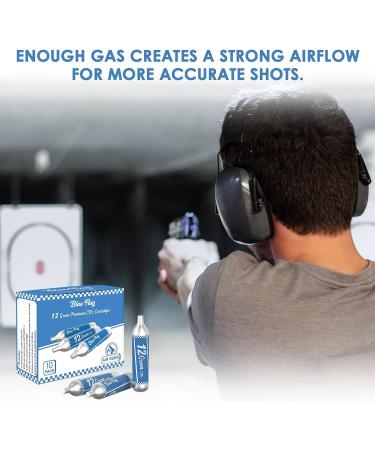 BLUE FLAG 12-Gram CO2 Cartridges - 10 Pack for Pellet, BB, and Airsoft Guns - Buy Online on GoSupps.com