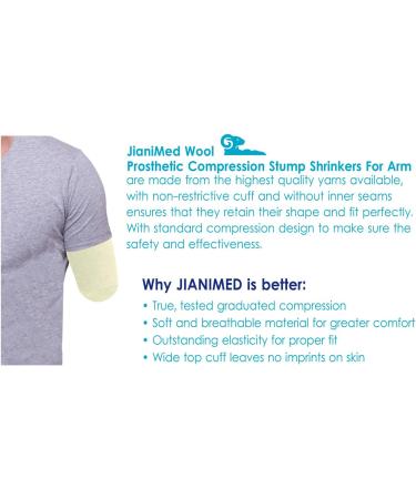Wool Prosthetic Stump Shrinkers for Above Elbow Amputation | Compression Arm Sleeve for Warmth | Taiwan Excellence L/XL Light-Beige - Buy Online on GoSupps.com
