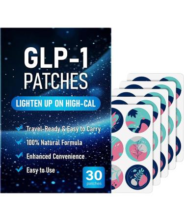 AYOJOY GLP-1 Patches for Women & Men - Natural Ingredients with Berberine L-Glutamine-blue-30PCS-blue