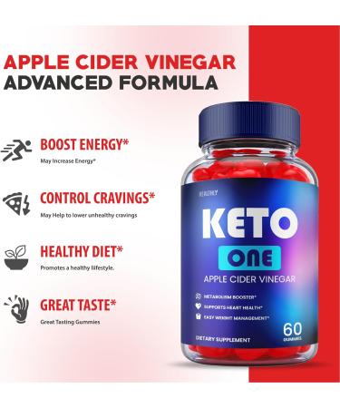 Keto One Gummies Advanced with ACV - Vegan Formula for Weight Loss - B12 & Apple Cider Vinegar Gummies - 60 Servings - Buy Online on GoSupps.com