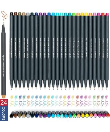 Vitoler 24 Colored Fine Line Journaling Pens - Writing, Drawing, Coloring - Office & School Supplies - 24 Colors - Buy Online on GoSupps.com