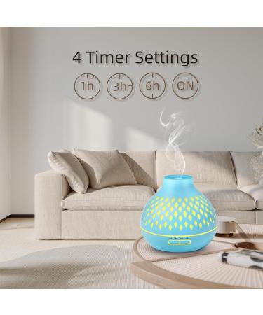 SPLITSKY 400ML Essential Oil Diffuser with Remote Control - Aromatherapy Humidifier for Room, Bedroom, and Office - 10 Hours Quiet Scent Diffuser - 14 LED Colors Timer - Blue - Buy Online on GoSupps.com