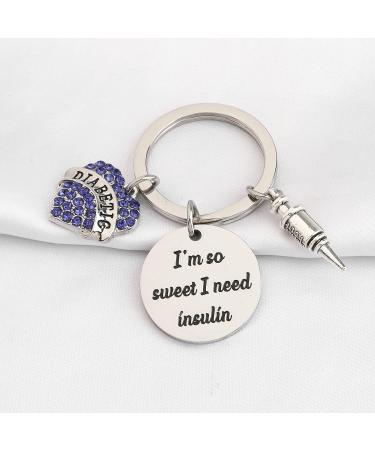 SEIRAA Diabetic Awareness I'm So Sweet I Need Insulin Diabetes Keychain - Perfect Gift for Diabetic Patients - Buy Online on GoSupps.com