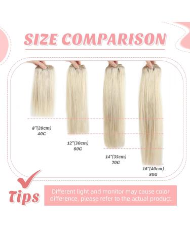 Vlasy 14 Inch Grey4# Clip in Hair Extensions - 100% Human Hair, Seamless, Natural Thick Weft - 7 Pieces for Women (70 g) - Buy Online on GoSupps.com