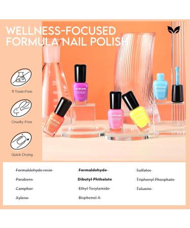 Morovan Neon Nail Polish Set - Quick Dry Vibrant Colors | 6 Bright Shades | Glossy Fingernail Polish Kit | Perfect Summer Gift for Women - Buy Online on GoSupps.com