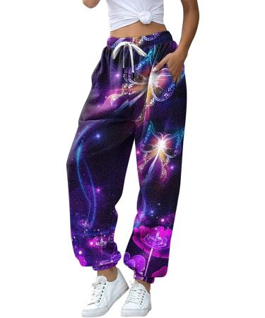 Womens Comfy Gym Sports Joggers Sweatpant Loose Elasticated Trouser Causal Athletic Workout Track Sweat Jog Pants Jogging Bottoms Lounge Wear XXL 310-djufh-purple-a - Buy Online on GoSupps.com
