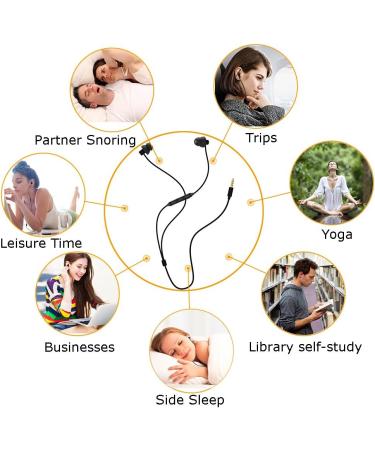 Maxrock Sleeping Headphones - Ultra Comfortable In-Ear Earplugs with Microphone & Volume Control for Sleep Travel Insomnia & Meditation - Noise Suppression Black - Buy Online on GoSupps.com