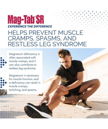 Extended Release Magnesium Lactate Delivery for 10x Better Absorption-Mag-Tab SR (Sustained Release) 60 Count-Supports Sleep, Muscle Cramps, Magnesium Deficiency Health Issue (60) - Buy Online on GoSupps.com